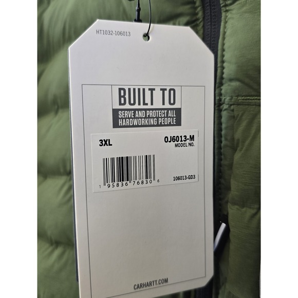 NWT Carhartt Men's 106013 LWD™ Relaxed Fit Stretch Insulated Jac - 3XL - Chive - Picture 9 of 10